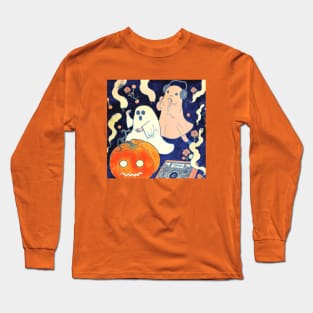 Ghosts and Pumpkin Have a Dance Party Long Sleeve T-Shirt